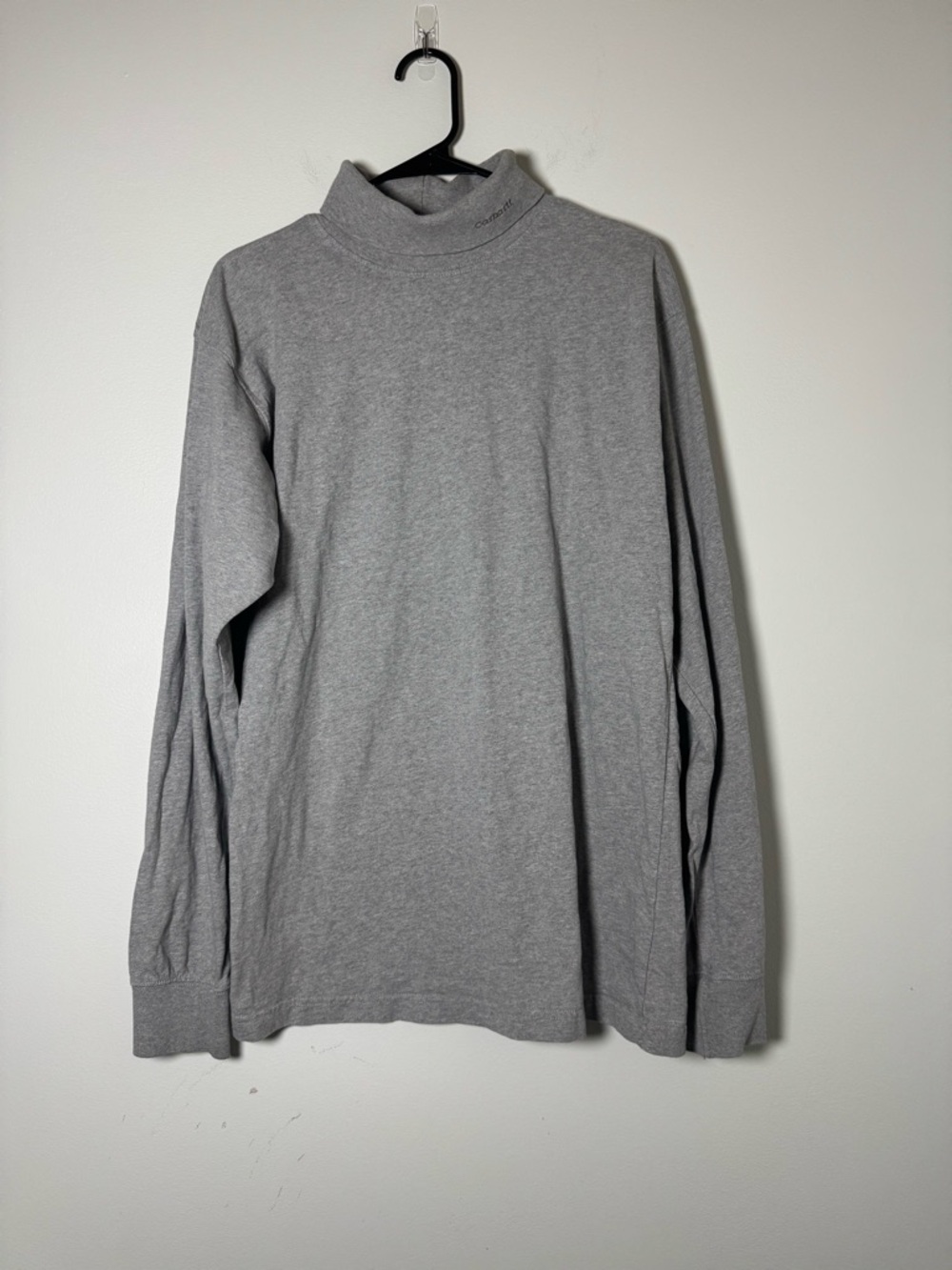 Carhartt Gray Turtleneck Long Sleeve Shirt Cotton Size L